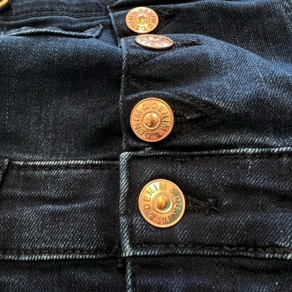 H&m Denim Jean Jumper Overall Dress Dark Wash Girls 3-4 years - Picture 4 of 6